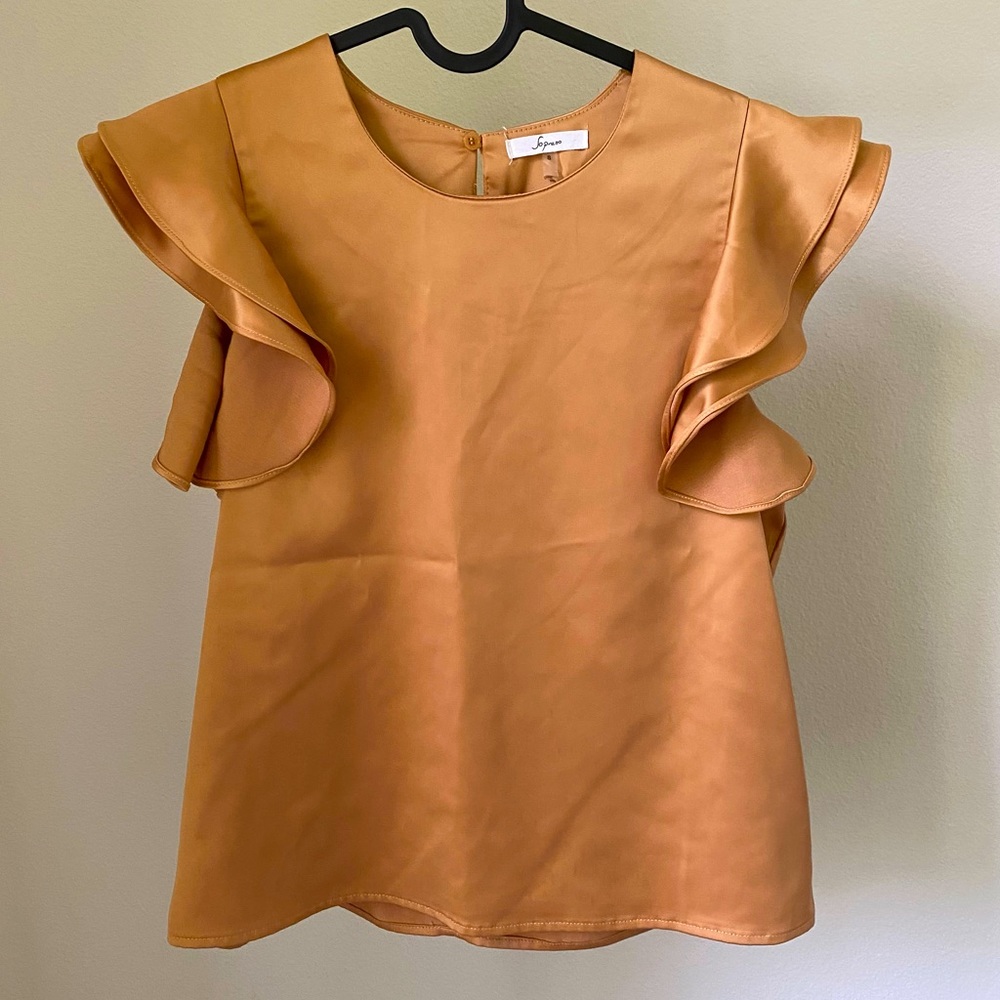 Ruffle satin shirt
